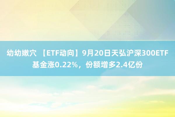 幼幼嫩穴 【ETF动向】9月20日天弘沪深300ETF基金涨0.22%，份额增多2.4亿份