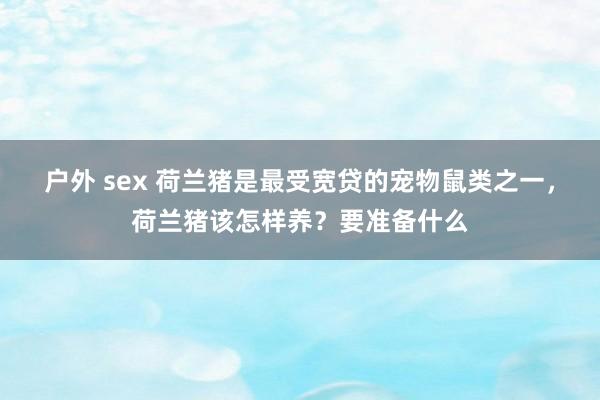 户外 sex 荷兰猪是最受宽贷的宠物鼠类之一，荷兰猪该怎样养？要准备什么