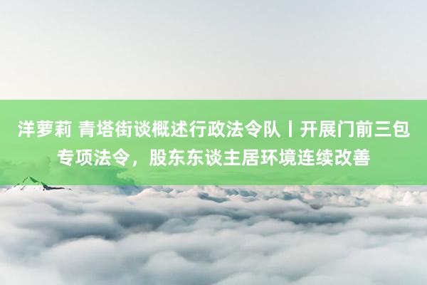 洋萝莉 青塔街谈概述行政法令队丨开展门前三包专项法令，股东东谈主居环境连续改善