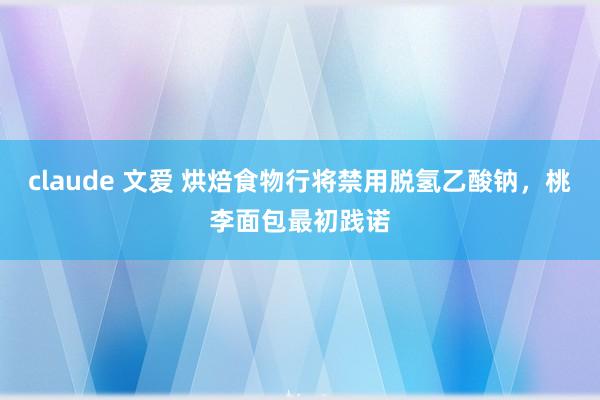 claude 文爱 烘焙食物行将禁用脱氢乙酸钠，桃李面包最初践诺