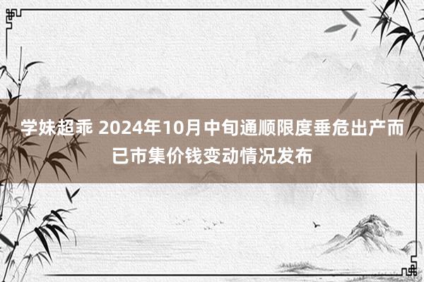 学妹超乖 2024年10月中旬通顺限度垂危出产而已市集价钱变动情况发布