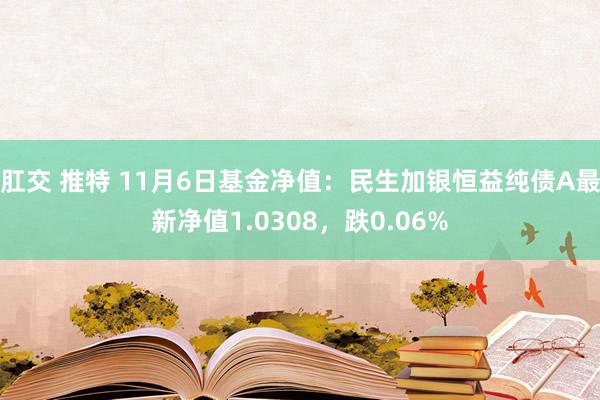 肛交 推特 11月6日基金净值：民生加银恒益纯债A最新净值1.0308，跌0.06%