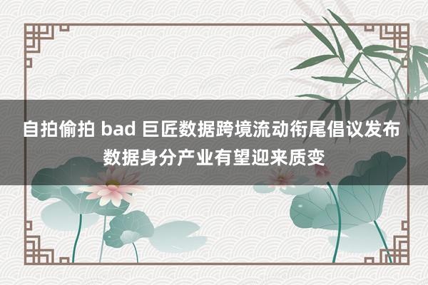 自拍偷拍 bad 巨匠数据跨境流动衔尾倡议发布 数据身分产业有望迎来质变