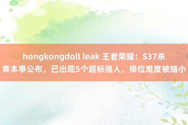 hongkongdoll leak 王者荣耀：S37杀青本事公布，已出现5个超标强人，排位难度被缩小