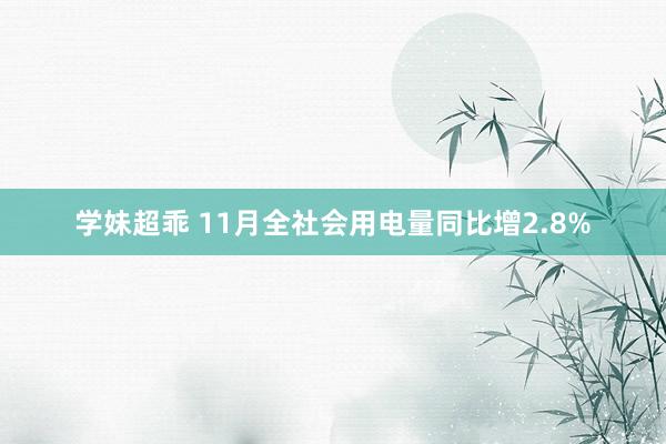 学妹超乖 11月全社会用电量同比增2.8%