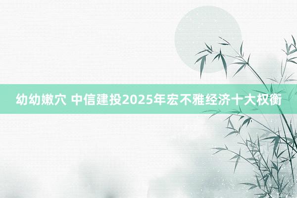 幼幼嫩穴 中信建投2025年宏不雅经济十大权衡