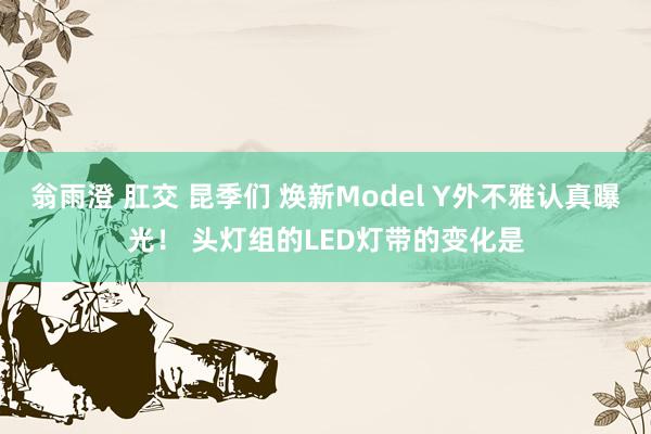 翁雨澄 肛交 昆季们 焕新Model Y外不雅认真曝光！ 头灯组的LED灯带的变化是