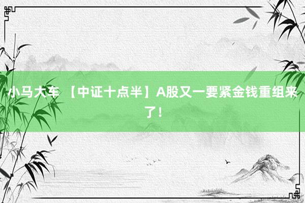 小马大车 【中证十点半】A股又一要紧金钱重组来了！