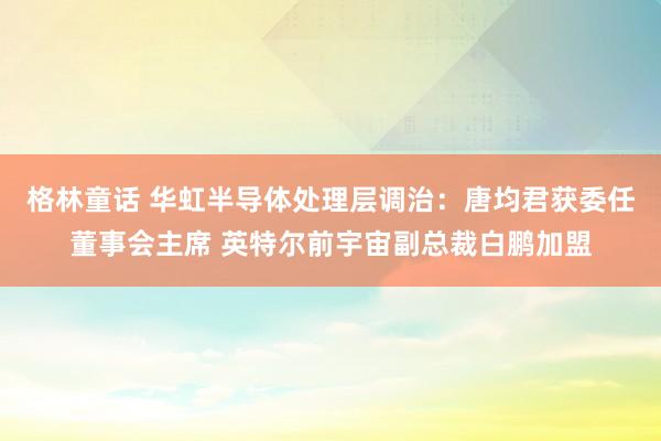 格林童话 华虹半导体处理层调治：唐均君获委任董事会主席 英特尔前宇宙副总裁白鹏加盟